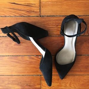 ASOS Black Suede Pointed Toe Cone Heels Sz 9